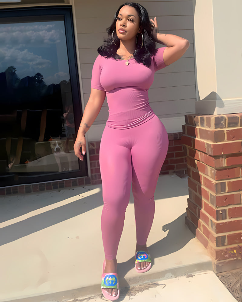 Heather Legging Set Pink L