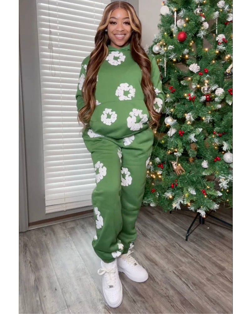 Petal to Me Jogger Set Green