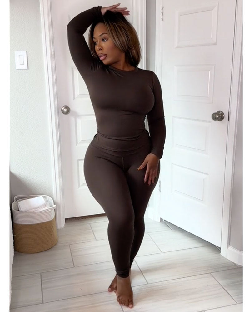 Hypnotic Hours Legging Set Brown