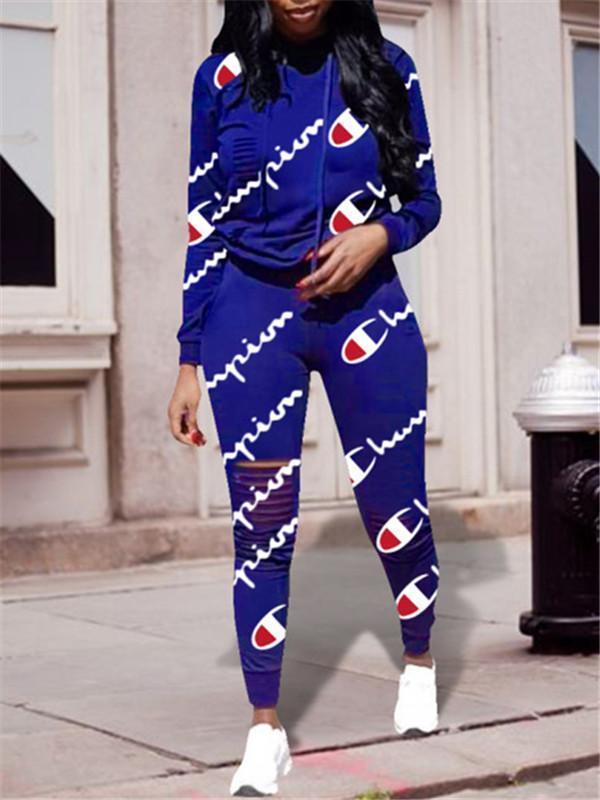 Logo Print Hoodie & Pants Set--Clearance
