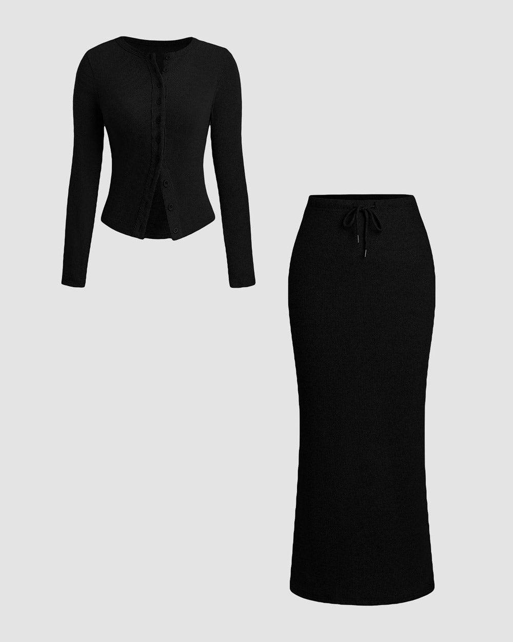 In Good Company Knit Cardigan & Maxi Skirt Set