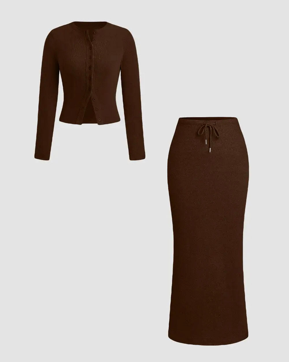 In Good Company Knit Cardigan & Maxi Skirt Set