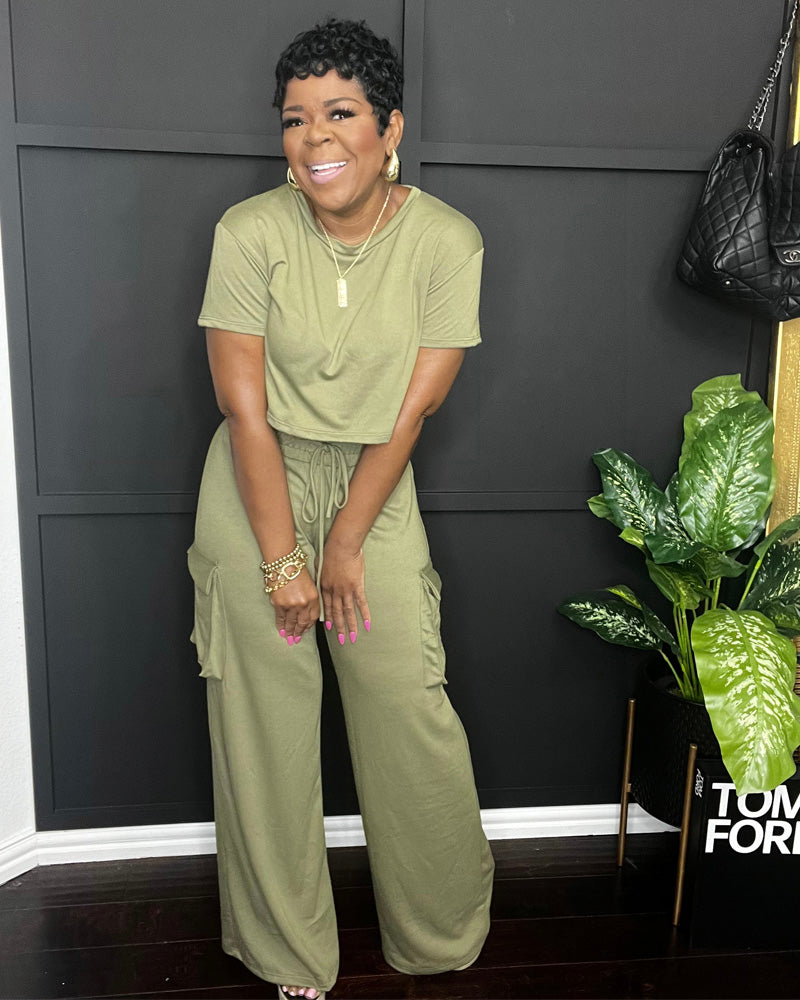 J-Lo Cargo Set OliveGreen