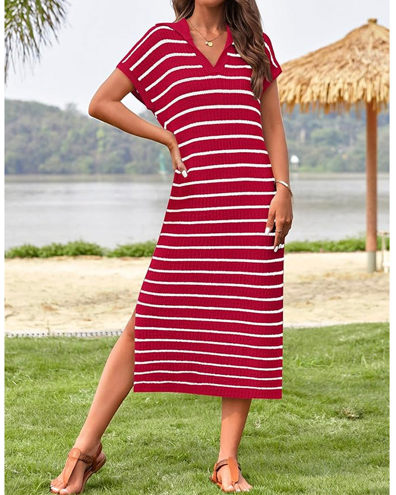 Striped Crochet Dress