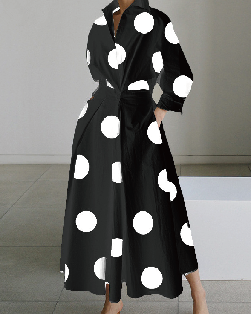 Billowy Classy Dress Jeanene-Dot1