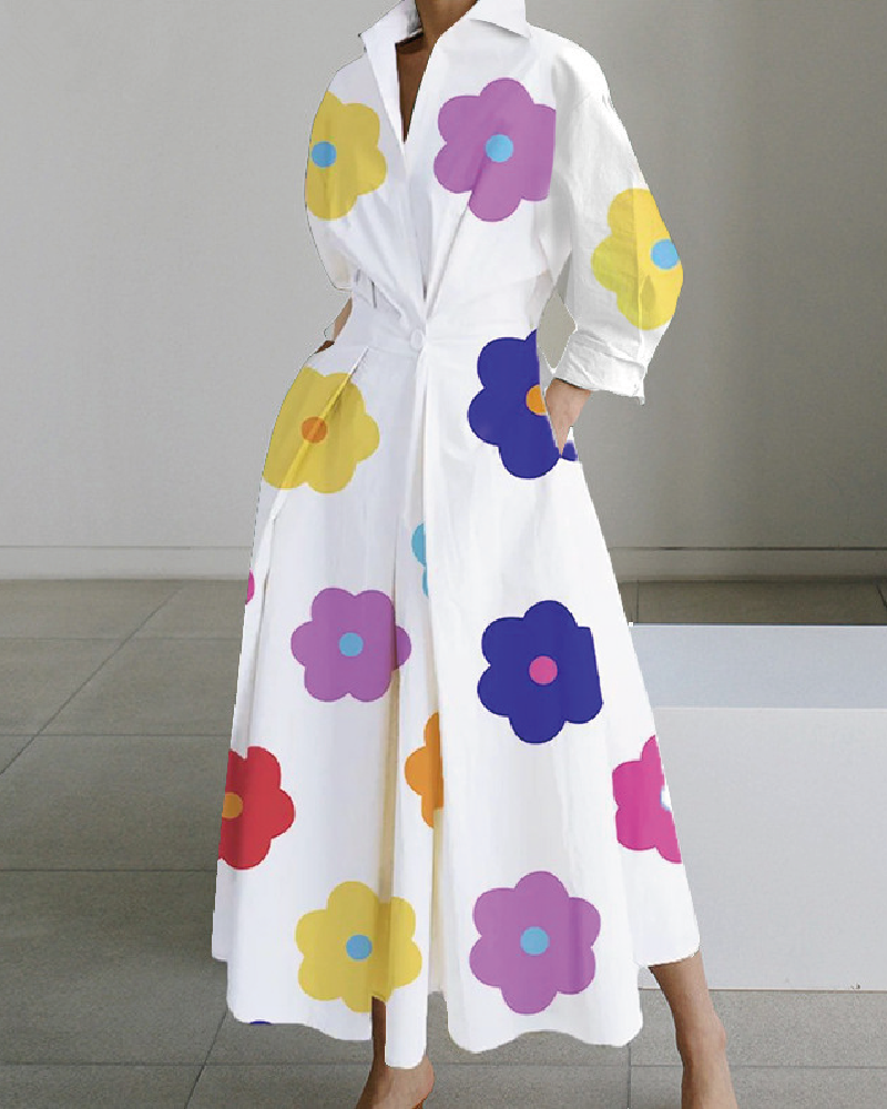 Billowy Classy Dress Jeanene-Floral2