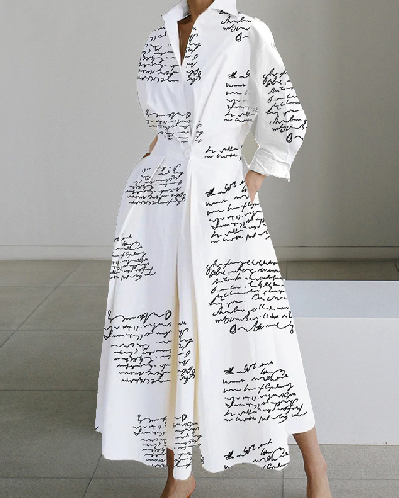 Billowy Classy Dress Jeanene-Newspaper