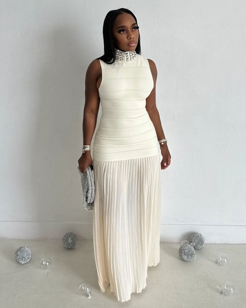 Jewelled Pleated Dress