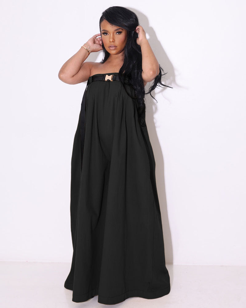 Boss Lady Tube Jumpsuit Black
