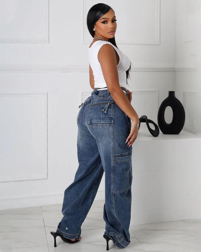 Jean baggy taille haute Kanagawa