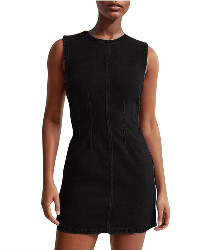 Kendi denim mini dress Black