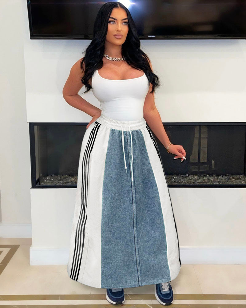 LIA DENIM SKIRT White