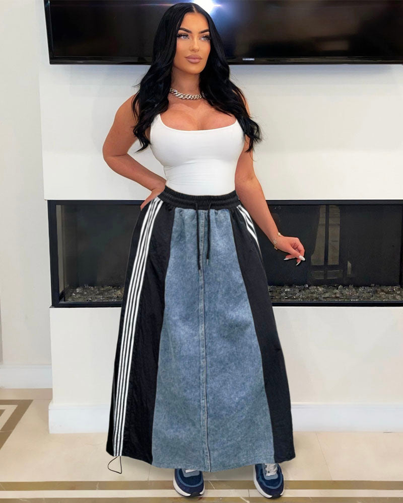 LIA DENIM SKIRT Black