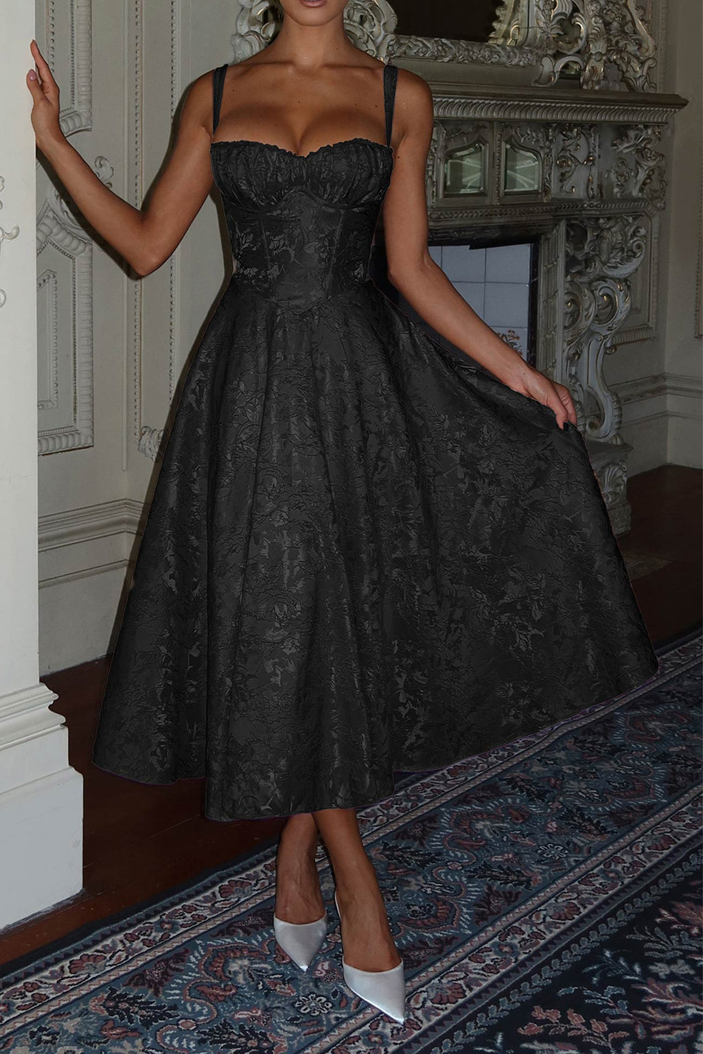Lace Corset High Waist Swing Dress