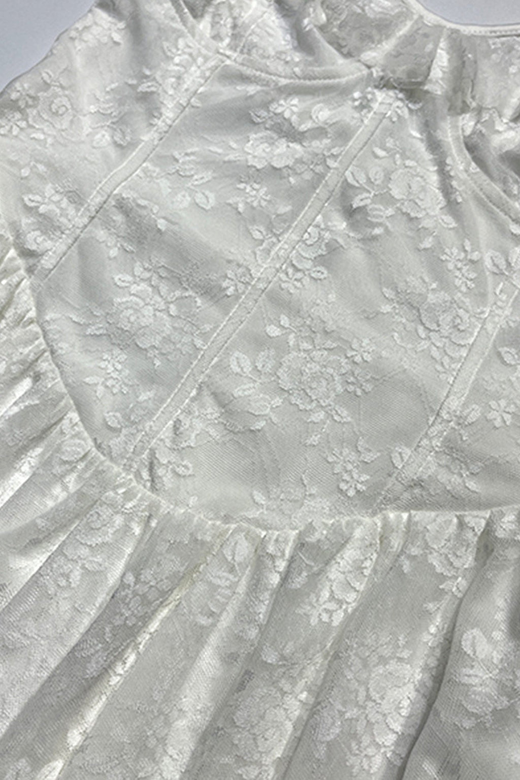 Lace Tiered Ruched Cami Dress