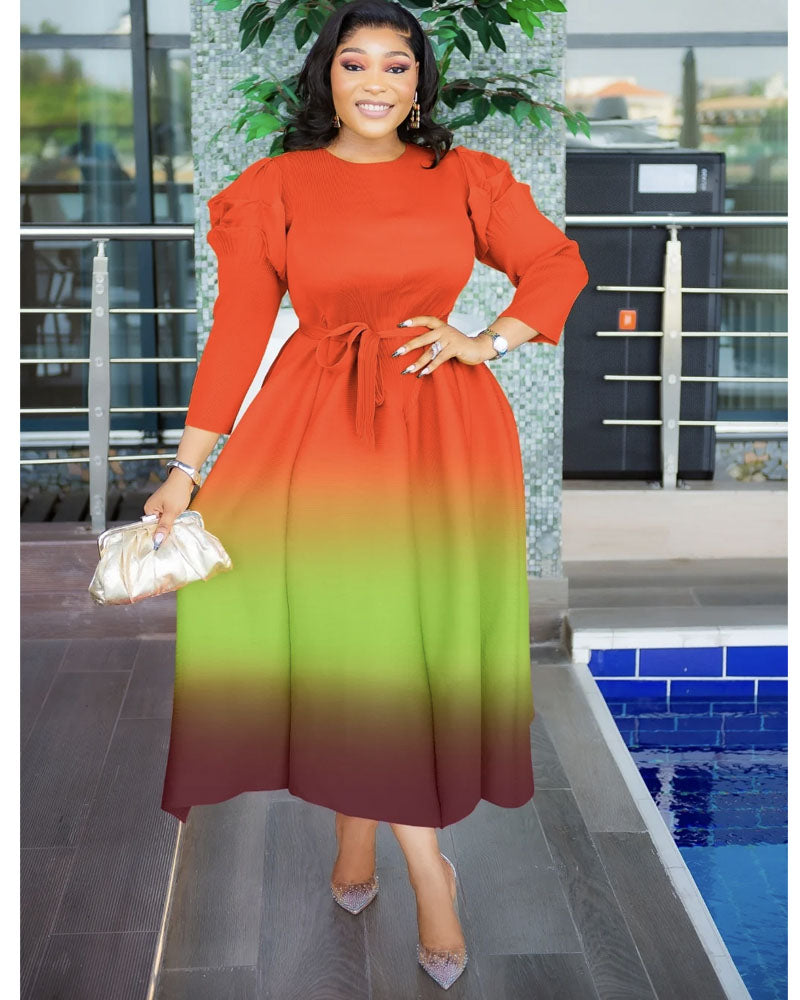 Lady Beauty Dress One Size fits up to 1XL Orange