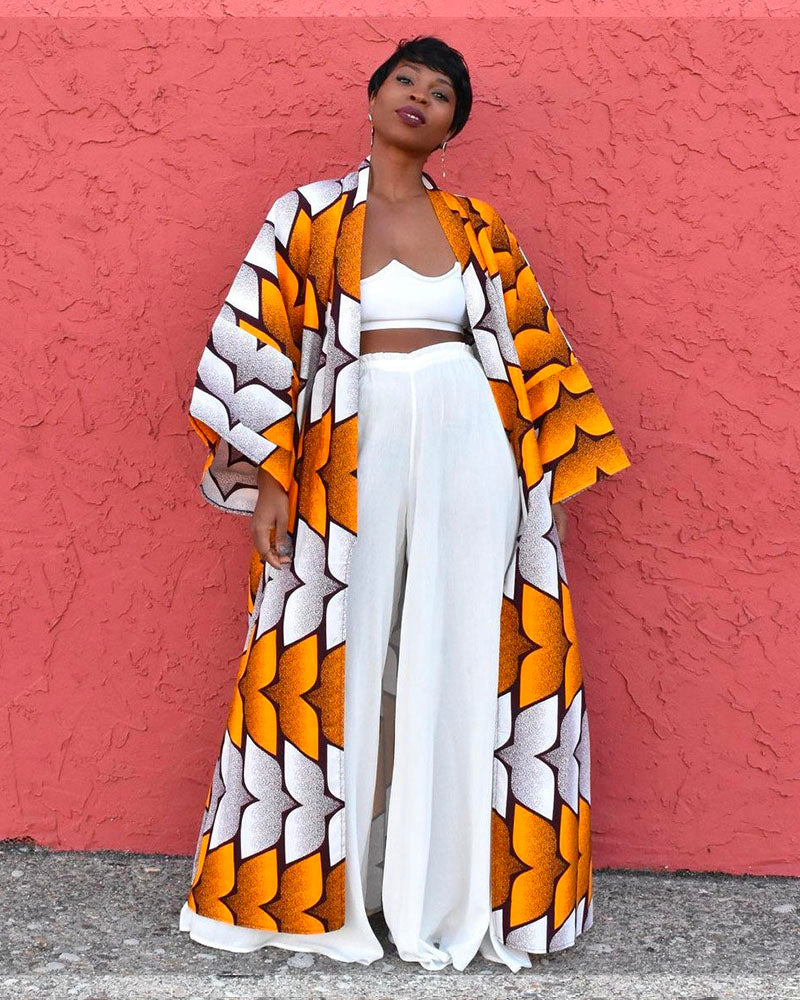 Lapel Cardigan Orange