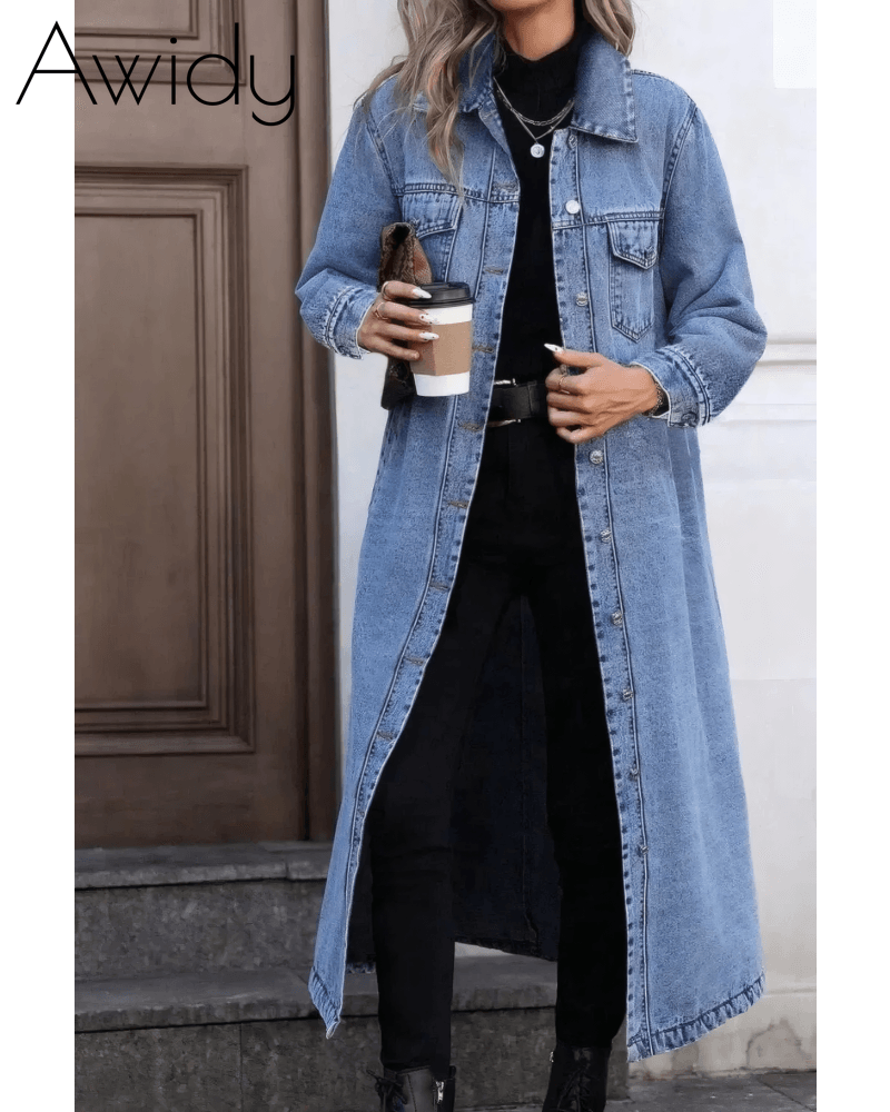 Follow My Lead Denim Trench