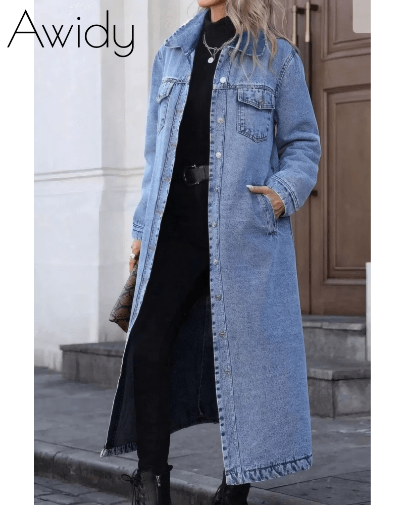 Follow My Lead Denim Trench