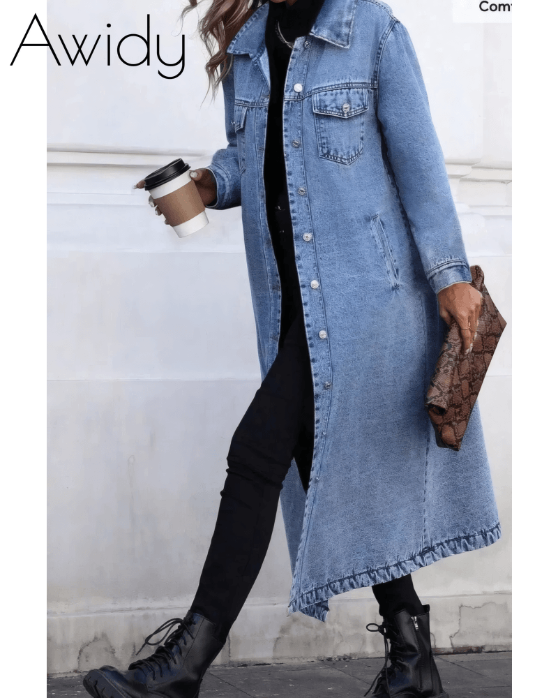 Follow My Lead Denim Trench