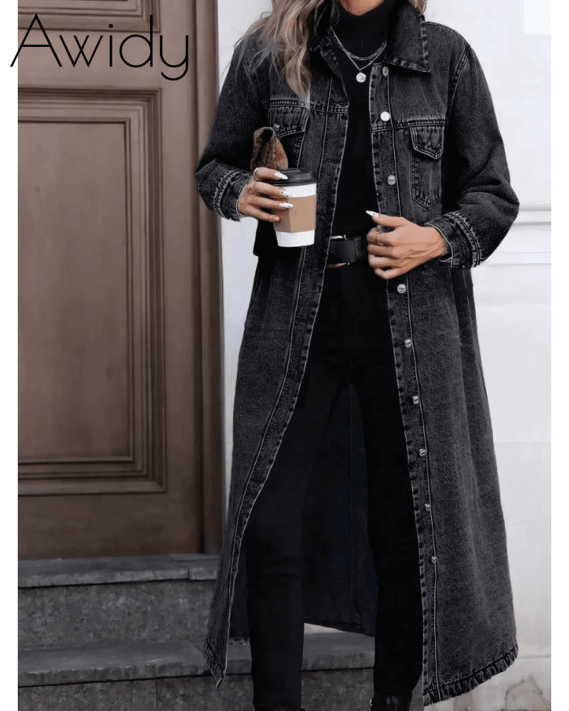Follow My Lead Denim Trench
