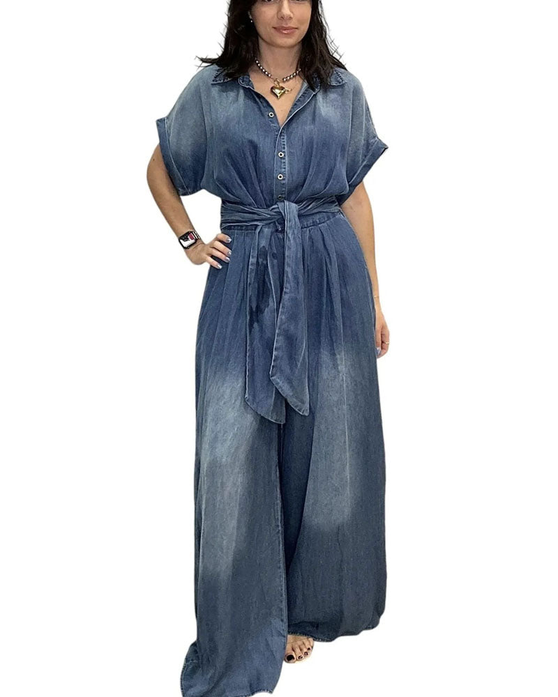 Always A Statement Denim Jumpsuit RETROBLUE