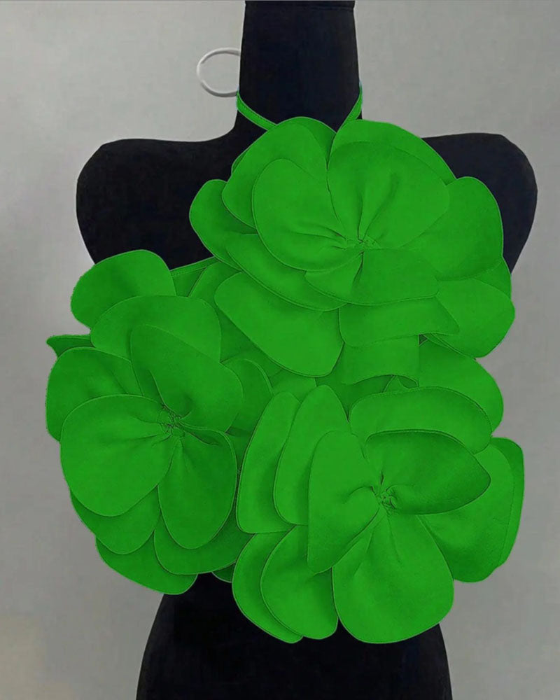 Love In Sight Flower Top Green