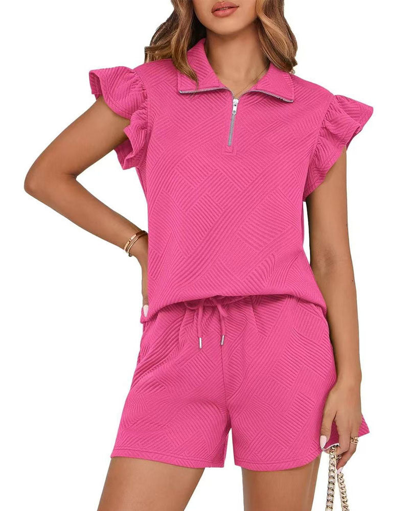 Luxe Vibes Ruffle Short Set