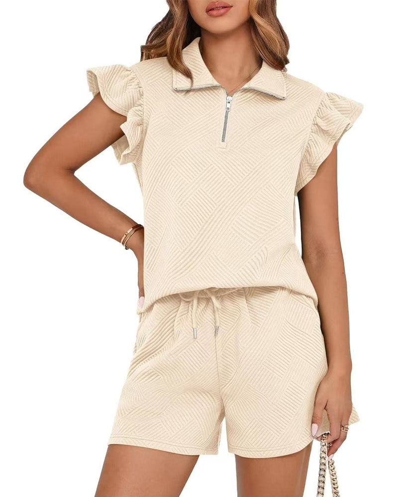 Luxe Vibes Ruffle Short Set