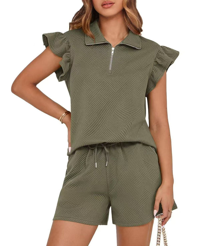 Luxe Vibes Ruffle Short Set