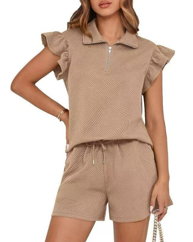Luxe Vibes Ruffle Short Set