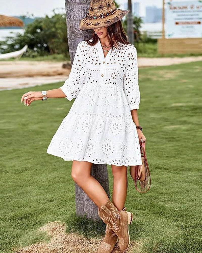 Good Luck Eyelet Dress