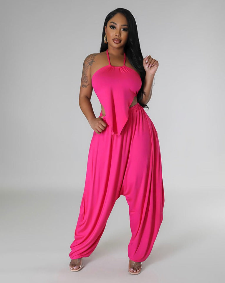 Nori Pants Set Hot Pink