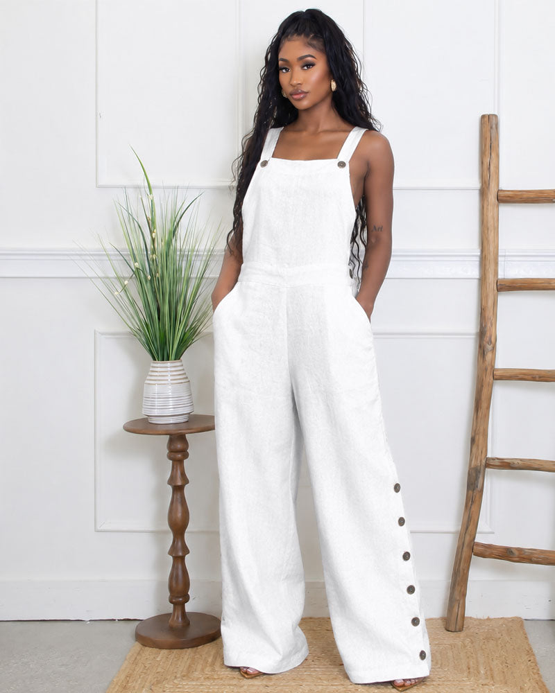 Marlow Button Wide-Leg Overall