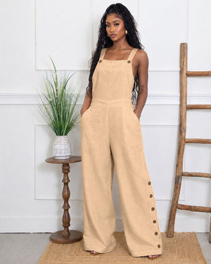Marlow Button Wide-Leg Overall
