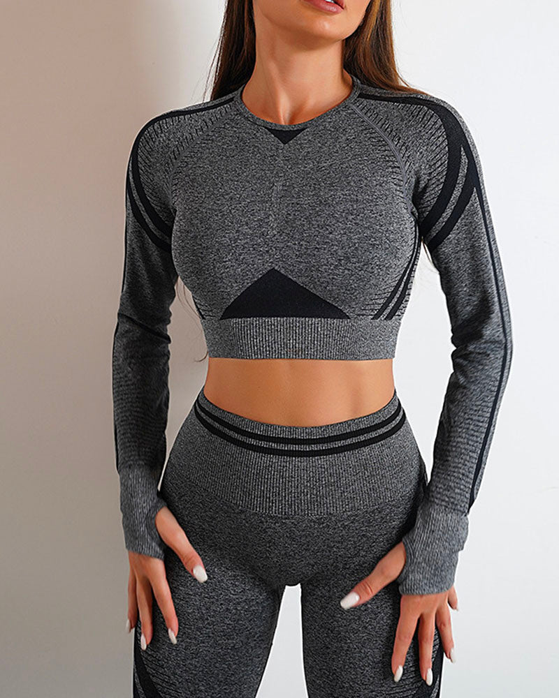 Match My Energy Set/ Top / Legging Long Sleeves Top Grey