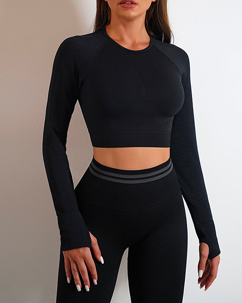 Match My Energy Set/ Top / Legging Long Sleeves Top Black
