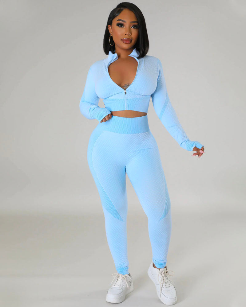 Match My Power Legging Set Light Blue