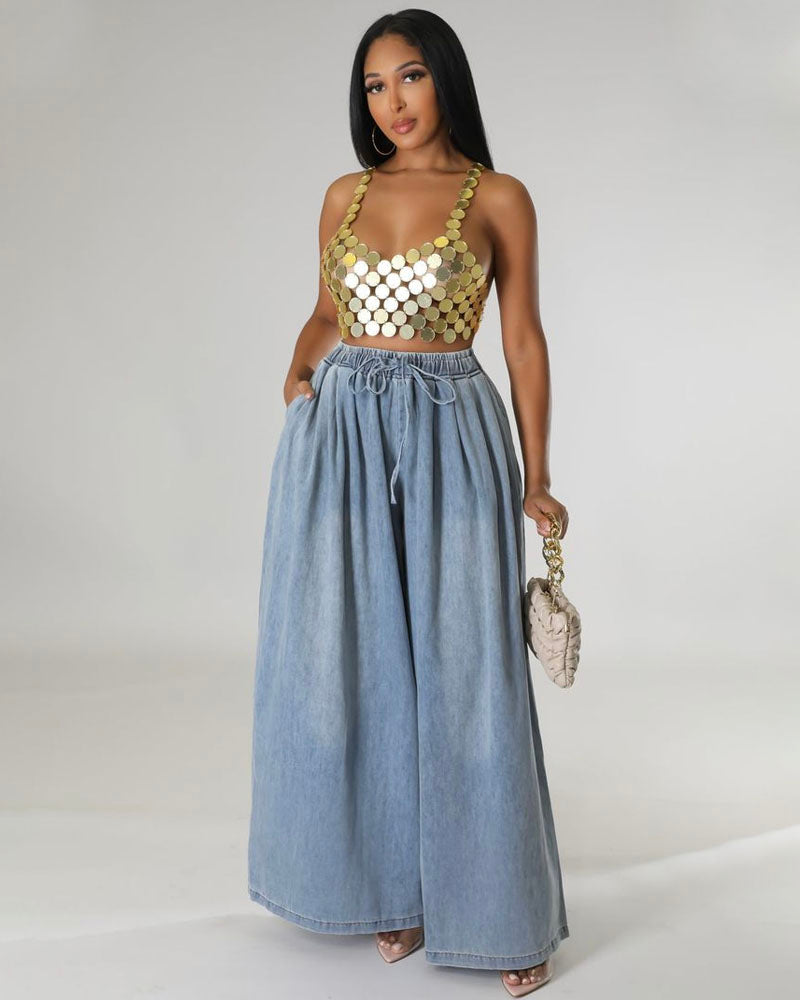 Mavis Babe Denim Pants Light Denim Blue