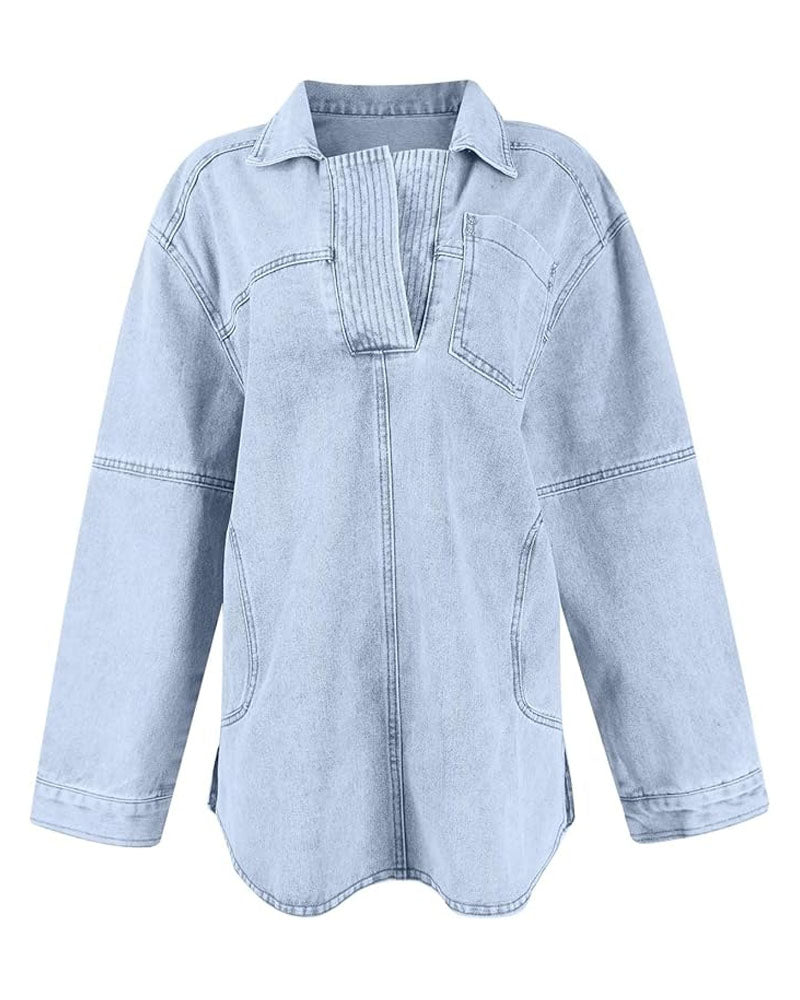 Mist Denim Top Lightblue