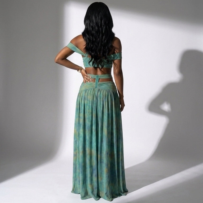 Tie Dye Cutout Maxi Set