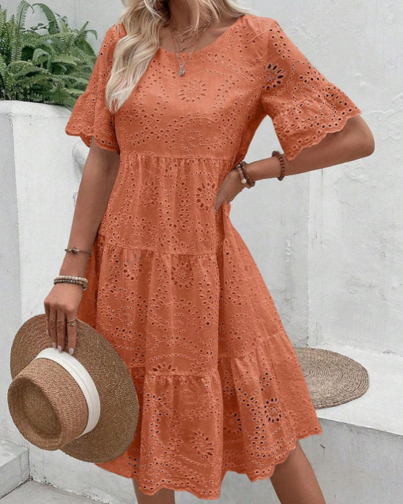 Robe à volants brodée Mori Girl