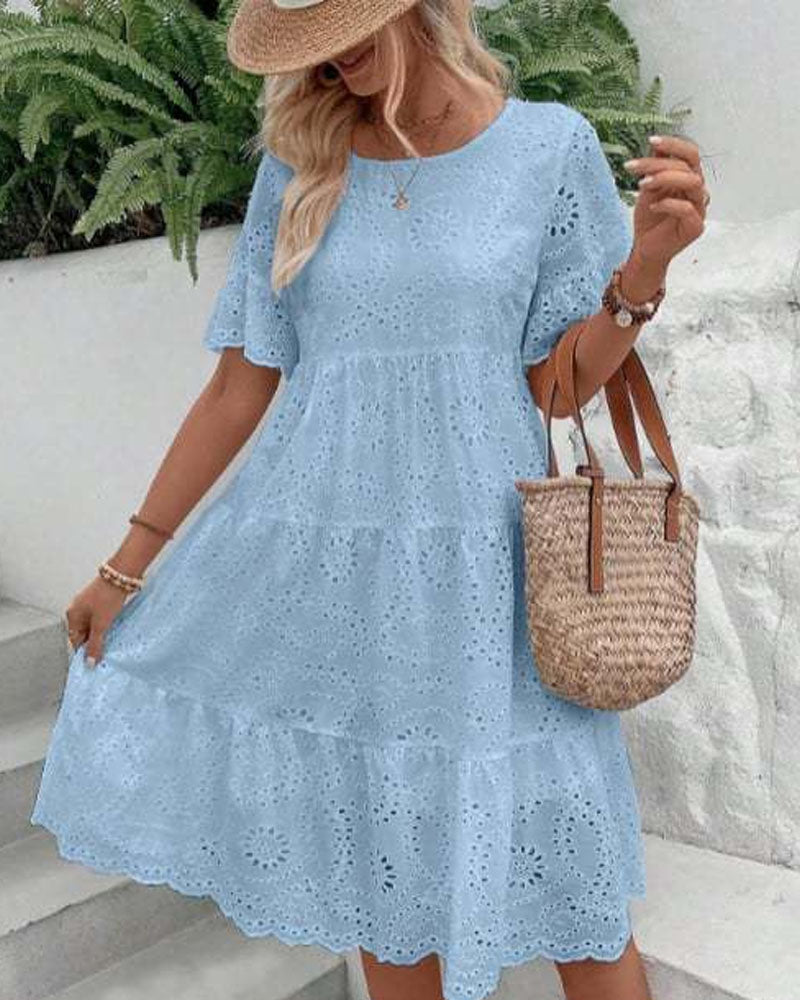 Robe à volants brodée Mori Girl