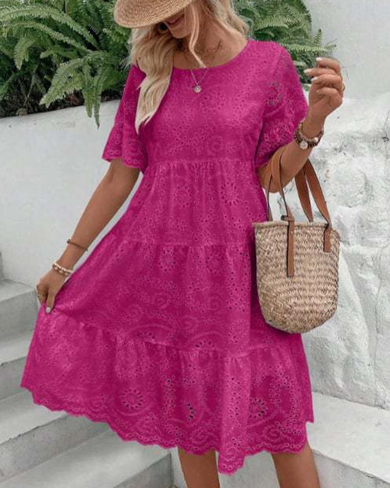 Robe à volants brodée Mori Girl