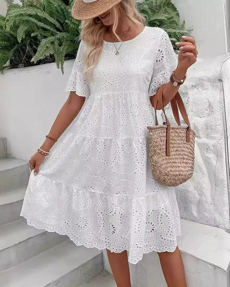 Robe à volants brodée Mori Girl