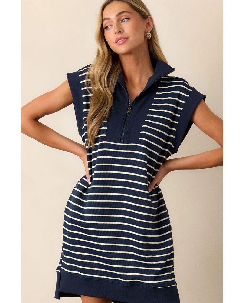 Move On Over Mini Dress Navy Blue