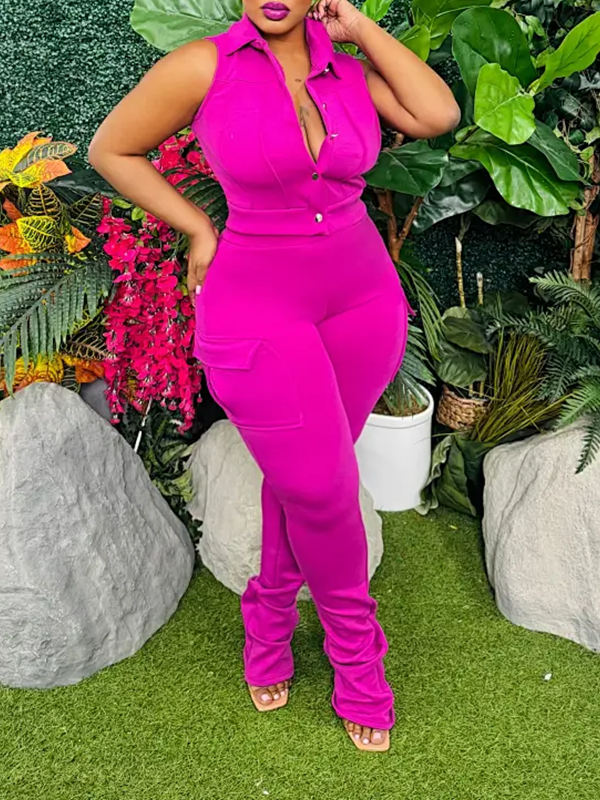 Set aus Tanktop und Hose mit Knopfleiste vorne