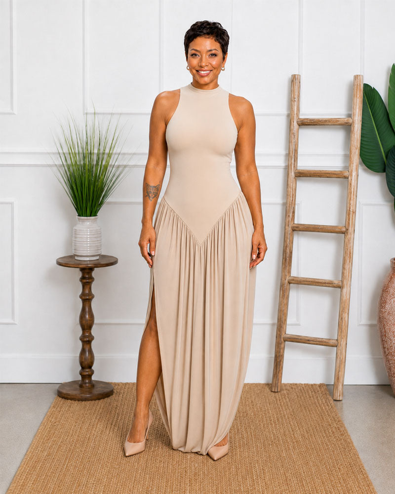 Form & Flow Draped Maxi Dress