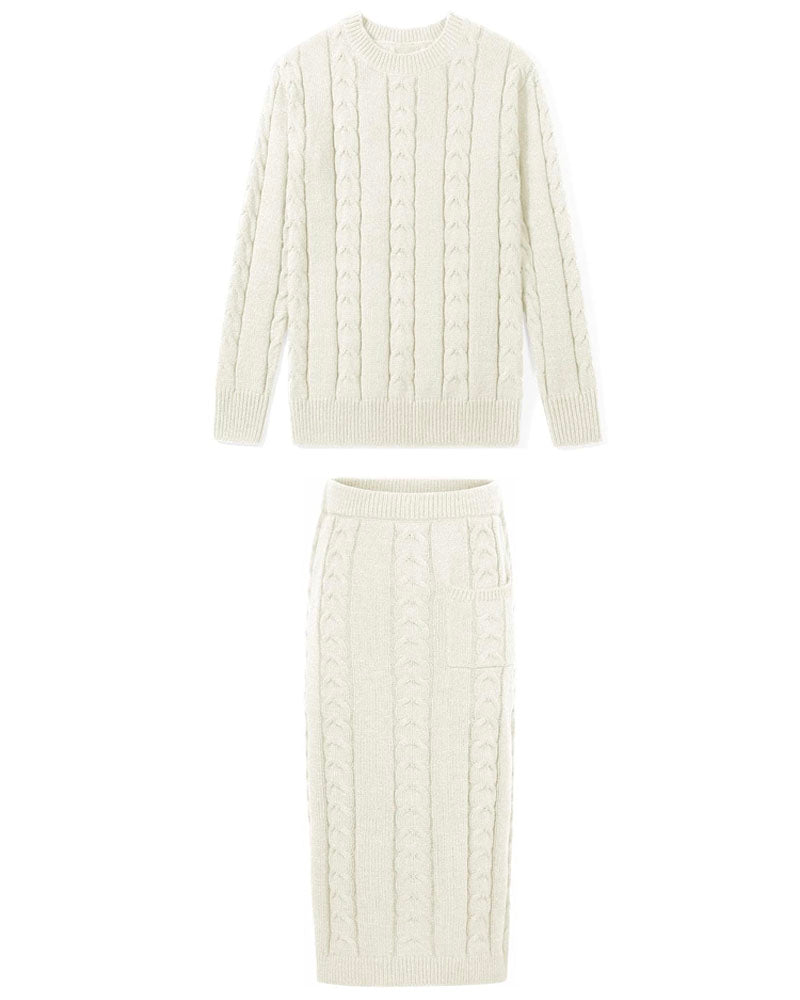 Never Too Extra Skirt Set White