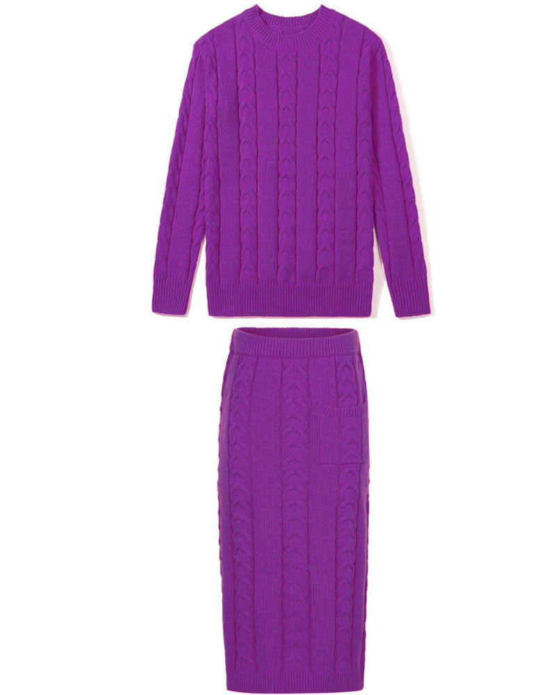 Never Too Extra Skirt Set Purple